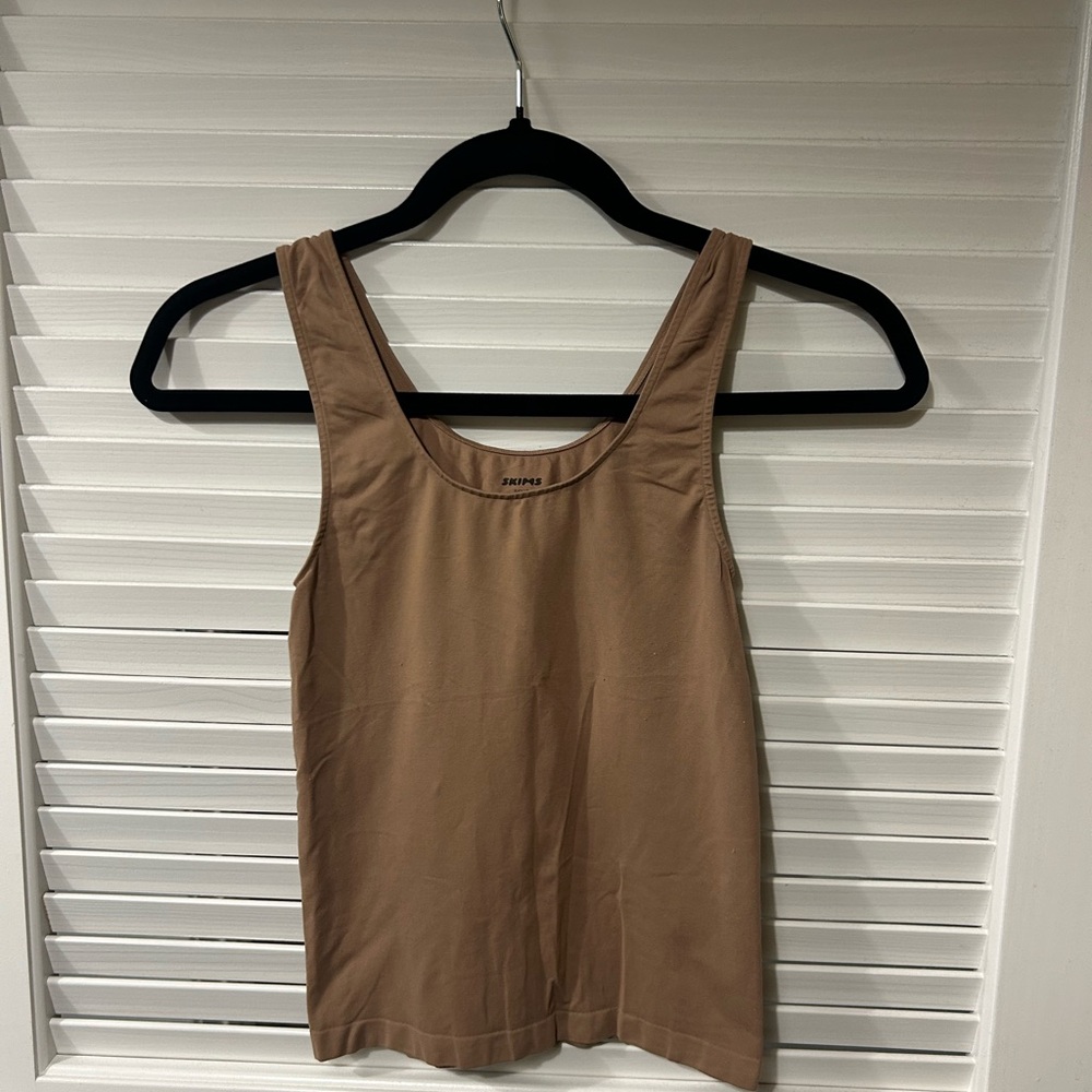 SKIMS • Nylon Tank Top • Brown • Size S